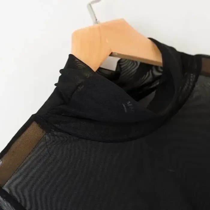 Body transparent à manches longues pour femmes