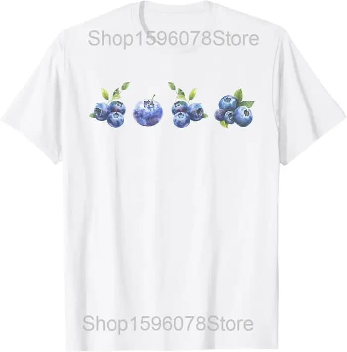 T-shirts Berry Harvest mignons à motif fraise et myrtille pour hommes et femmes, en coton, humoristi