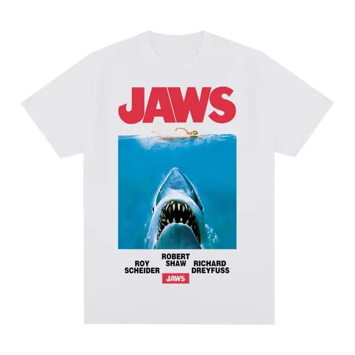 Mâchoires film Vintage T-shirt cadeau pour amis Harajuku femme vêtements coton hommes