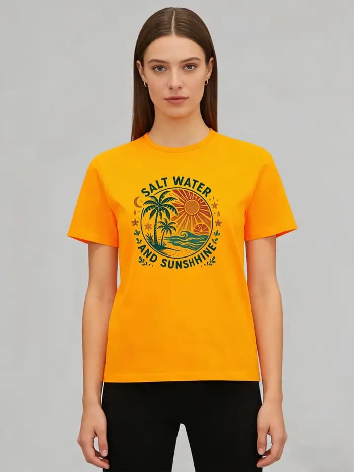 T-shirt pour femme avec motif « Salt Water and Sunshine »