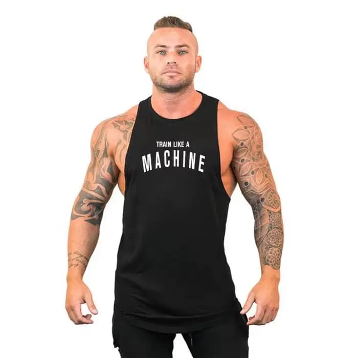 TRAIN LIKE A MACHINE Débardeur de musculation en coton pour hommes