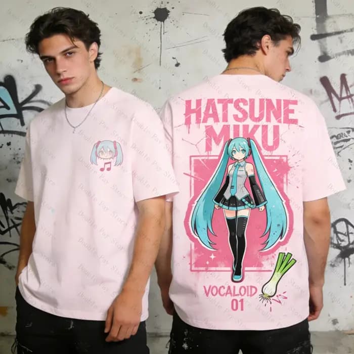 T-shirt surdimensionné Miku pour hommes et femmes