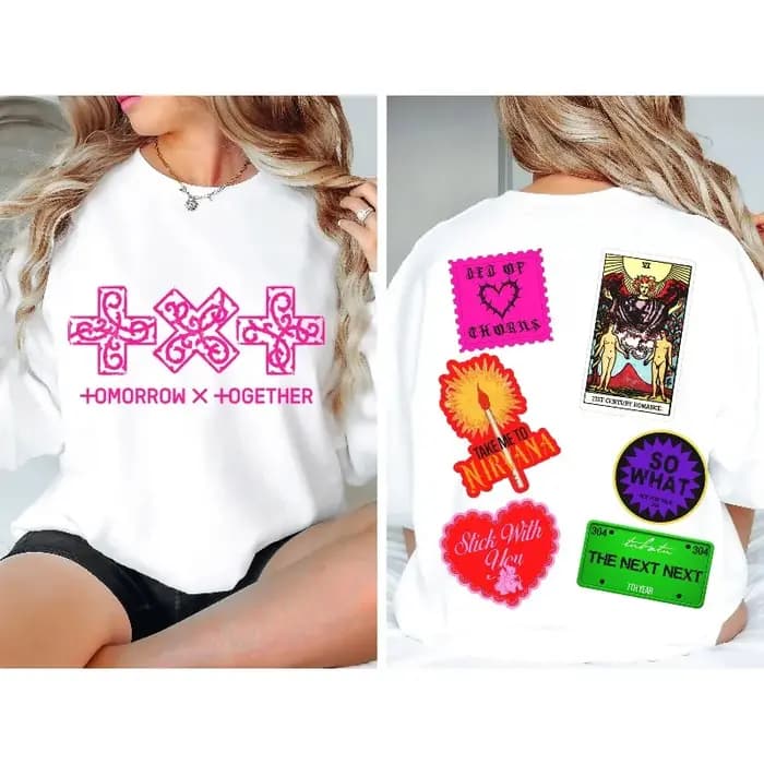 TXT 7th Year: A Moment of Stillness in the Thorns Shirt T-shirt d'été unisexe en coton ample et respirant