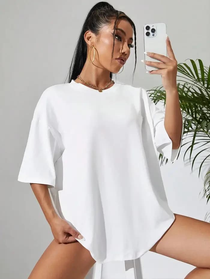 T-shirt unisexe décontracté à manches courtes en coton 100% pour femme
