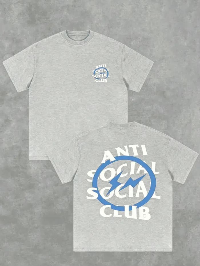 T-shirt en coton avec impression double face « Anti Social