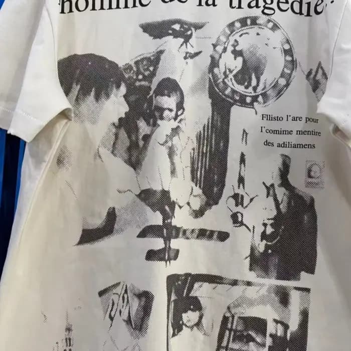 T-shirt imprimé double face pour homme 100 % coton