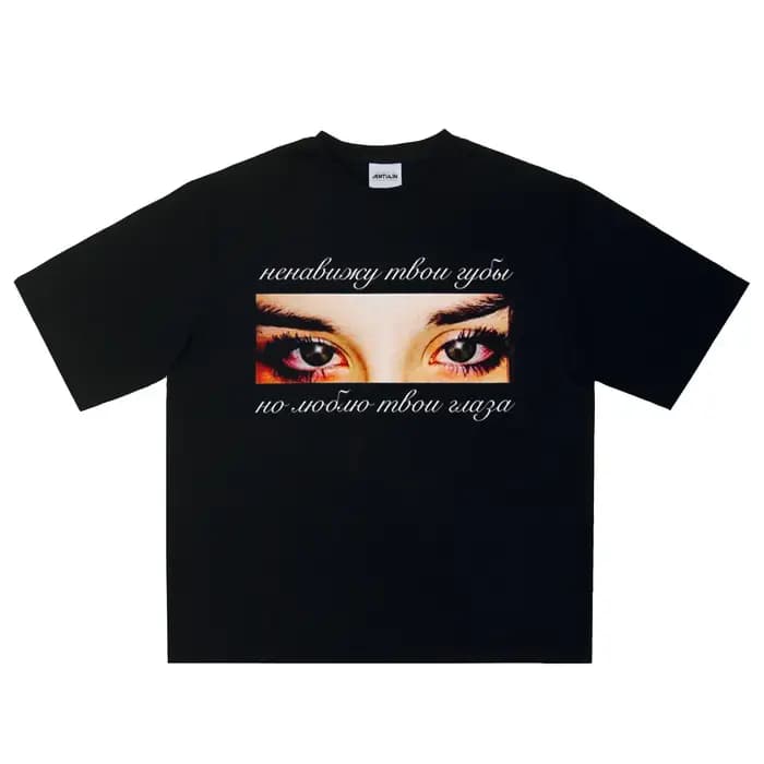 T-Shirt Manches Courtes pour Homme, Streetwear, Hip Hop, Esthétique, en Coton, avec Yeux Graphiques,