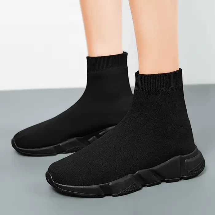 Baskets montantes noires classiques pour hommes et femmes