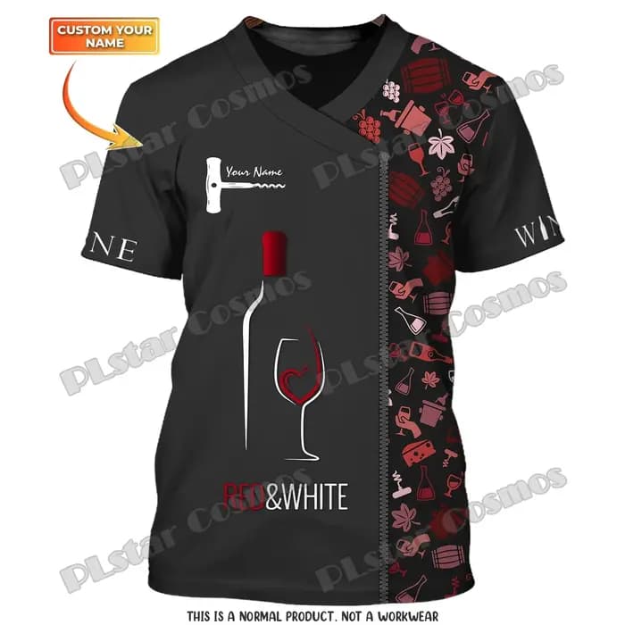 T-shirt unisexe avec nom personnalisé imprimé en 3D pour homme