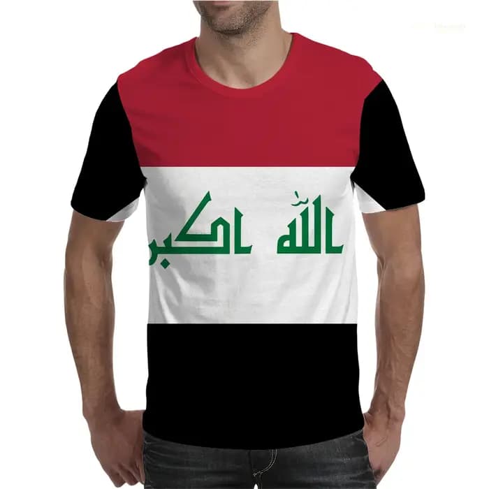 Iraquien Drapeau Graphique T-shirts Casual Mode Hommes et Femmes T-shirt Sport Gym D'été Iraq Football Fan Cadeau Designer Vêtements