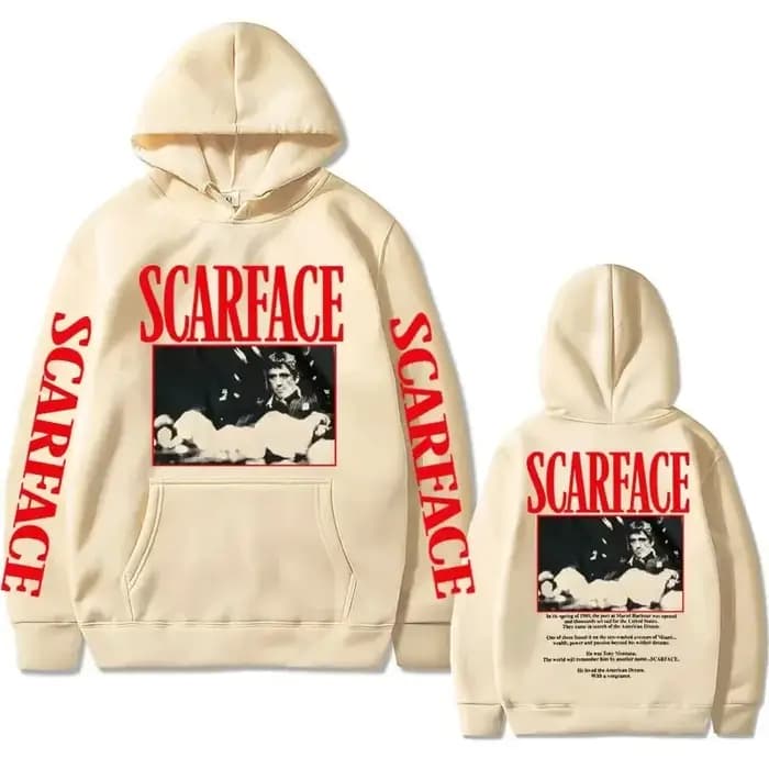 Vintage années 90 film Scarface Tony Montana sweat à capuche pour homme décontracté