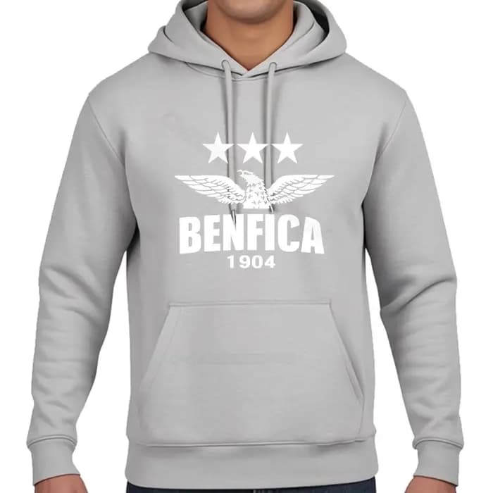 Rock sweat à capuche automne garçons pulls Benfica Logo avec étoiles imprimé homme fermeture éclair décontracté hauts à