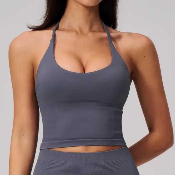 Vêtements de sport pour femme : Débardeur de sport dos nu à col licou