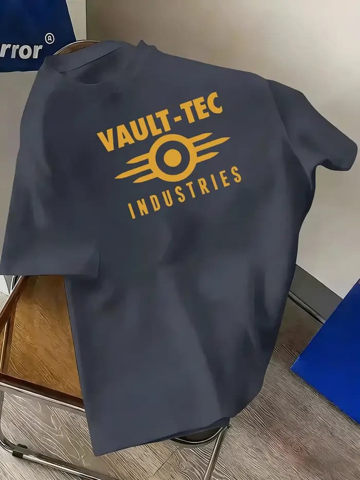 T-shirt vintage pour homme Vault Tec - Avec imprimé emblématique