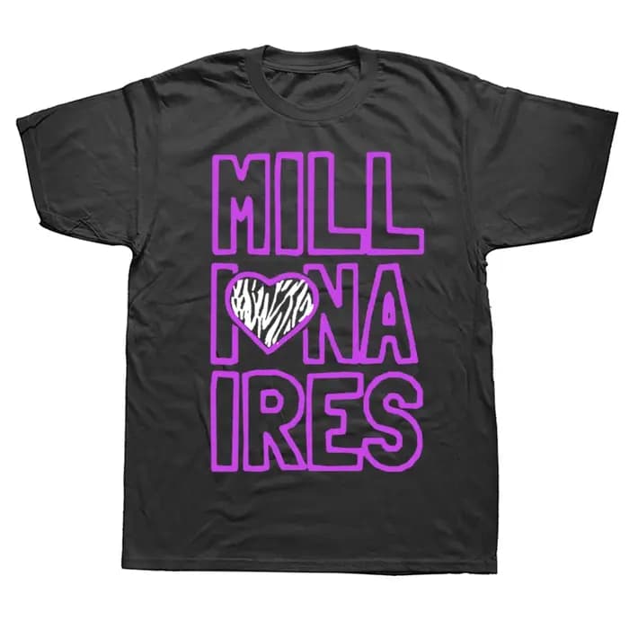 MILLIONAIRES drôles T-shirts graphiques hommes femmes mode t-shirt décontracté 100% coton ample surdimensionné