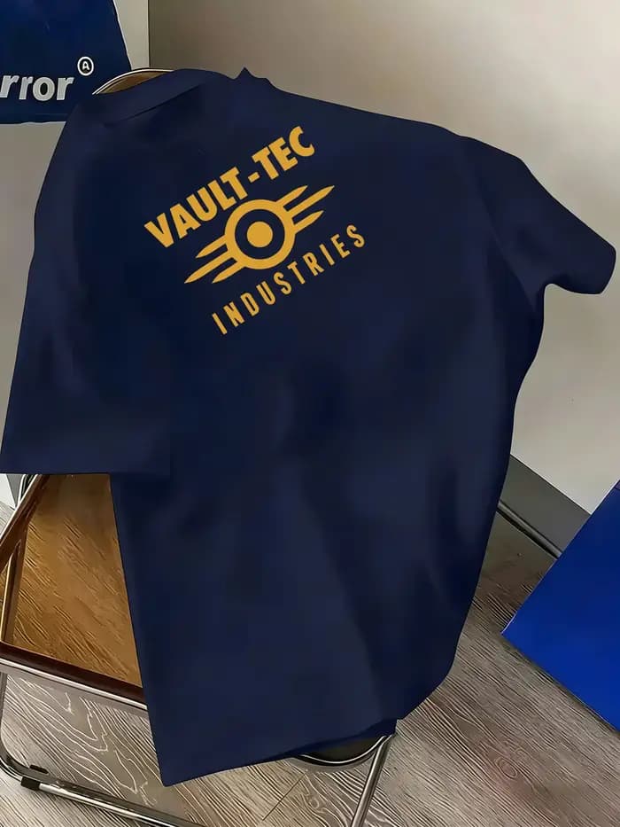 T-shirt vintage pour homme Vault Tec - Avec imprimé emblématique