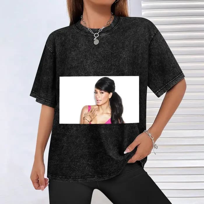T-shirt Nicole Scherzinger T-shirt classique en coton à col rond