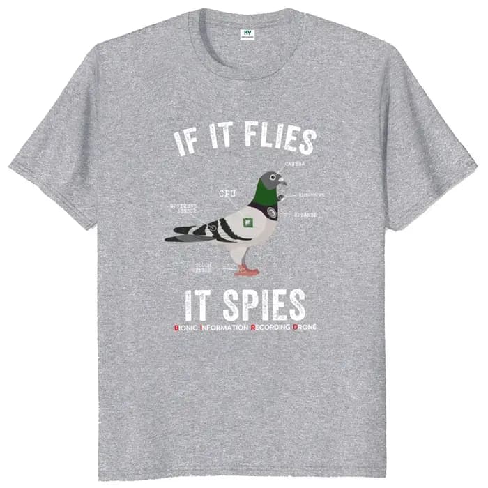 Si il vole les épis les oiseaux ne sont pas réels t-shirt drôle Nerd Drone théorie du complot t-shirts classiques 100% coton pour unisexe