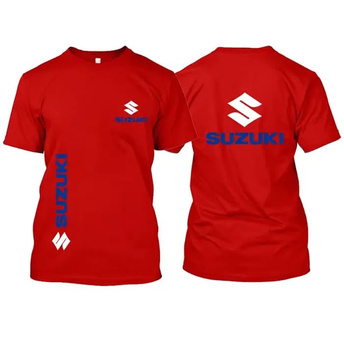 T-shirt d'été en pur coton pour hommes et femmes avec logo Suzuki pour compétition moto et sortie décontractée extérieur