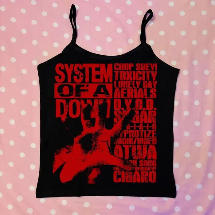 T-shirt sans manches imprimé motif lettres style Star Girl Street, esthétique Y2K Hip Hop, couleur T