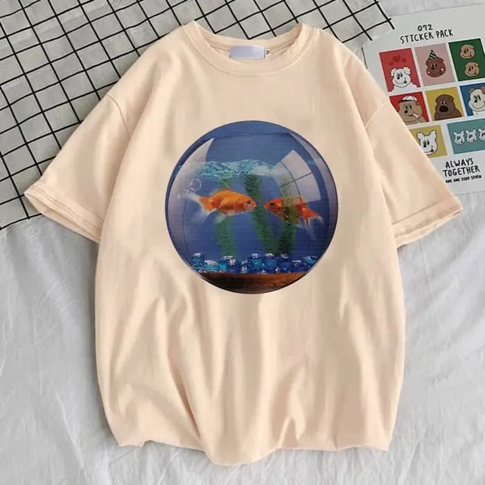 Frutiger Aero t-shirt fille graphique confortable gothique années 80 Pastel respirant