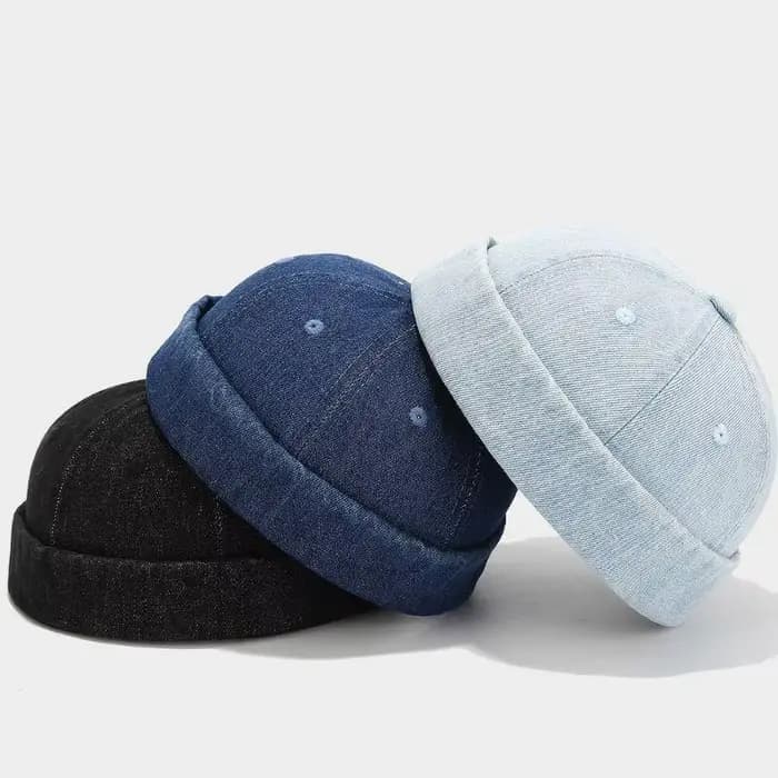 Casquette Docker en Denim sans bords
