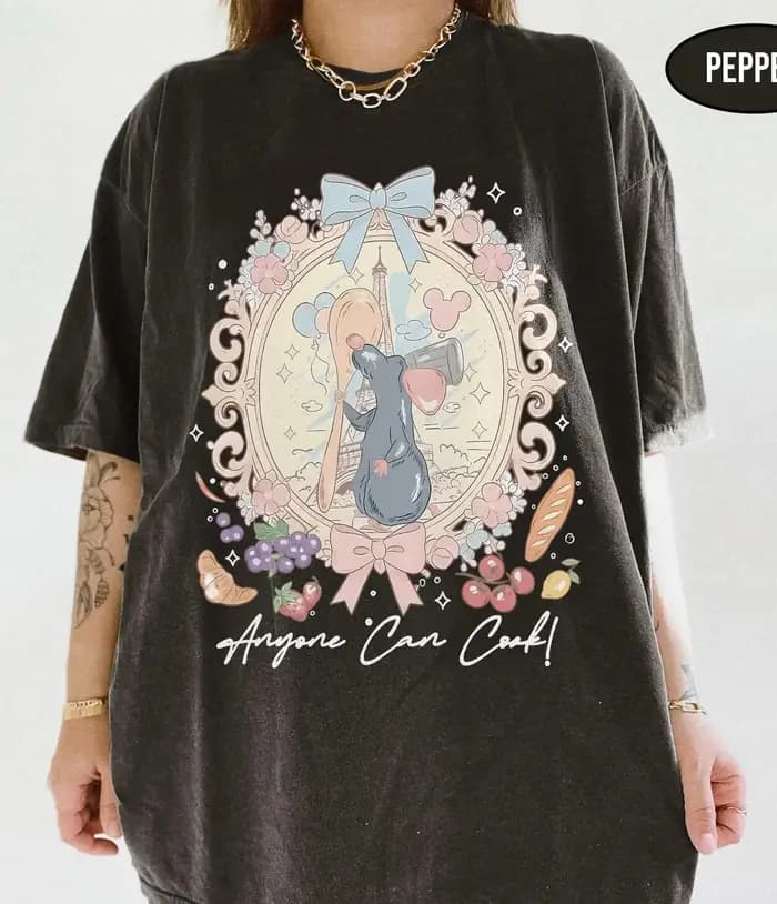 Nostalgique pour les adultes et les enfants ! T-shirt en coton Ratatouille Remy