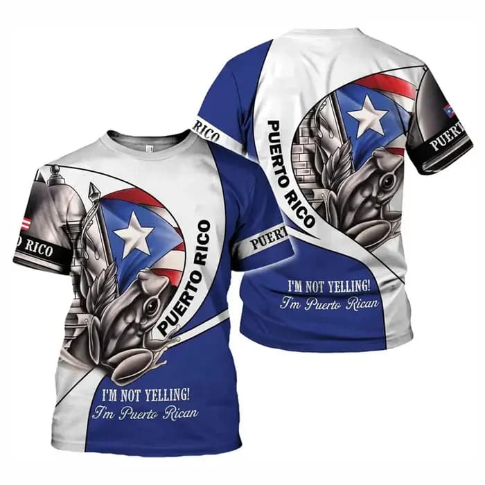T-shirt graphique drapeau Porto Rico pour hommes