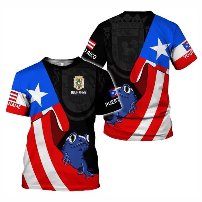 Porto Rico drapeau graphique T-shirt hommes 3d imprimé