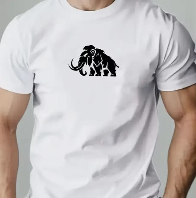 Hommes mammouth graphique T-Shirt préhistorique imprimé Animal décontracté col rond manches courtes été