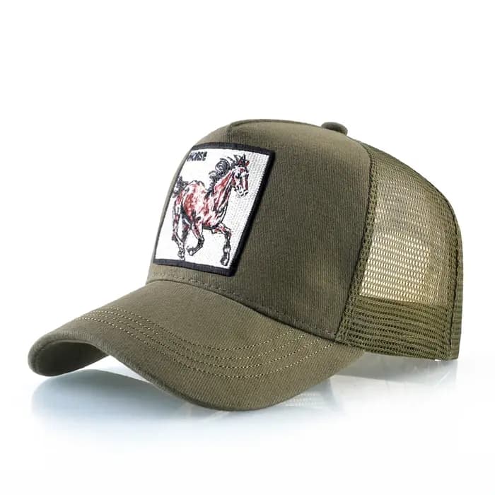 Nouvelle mode casquettes de Baseball hommes femmes Snapback maille chapeaux de Baseball avec cheval