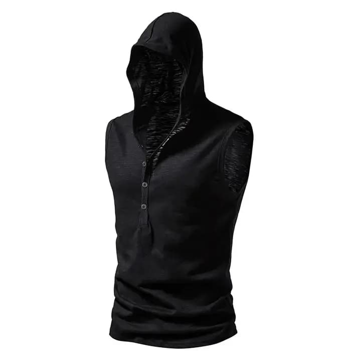 Coton hommes vêtements de sport hommes casual basique à capuche débardeur à capuche sans manches gil