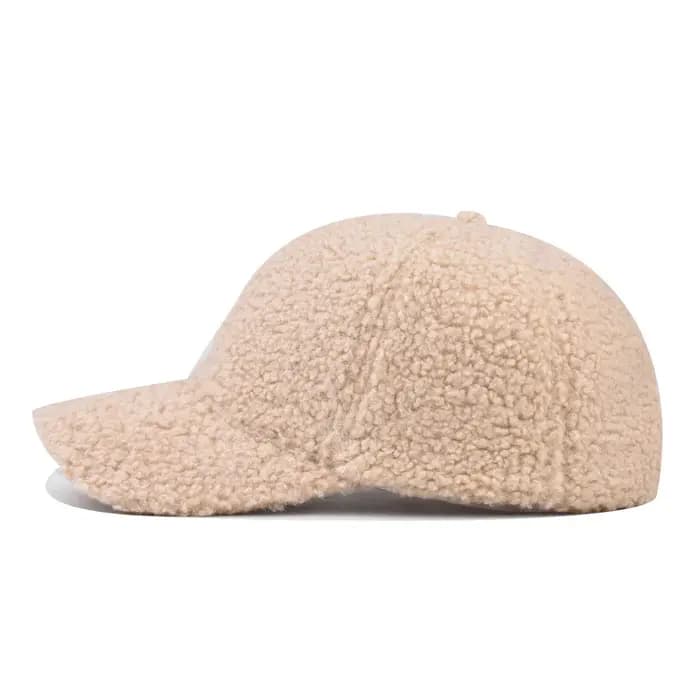 Casquettes de baseball en laine d'agneau vert beige FS pour hommes