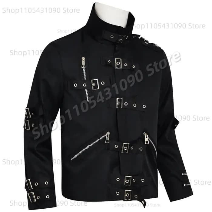 Veste de concert noire style punk avec rivets