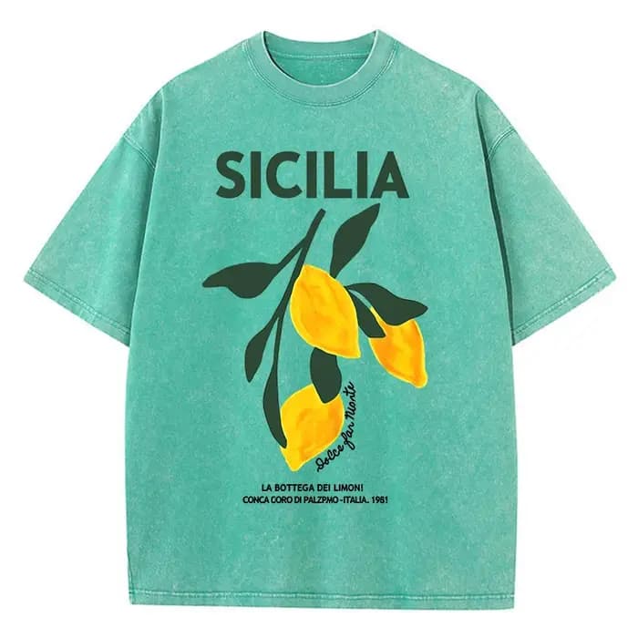 T-shirt décontracté Y2K pour femme en coton délavé à manches courtes