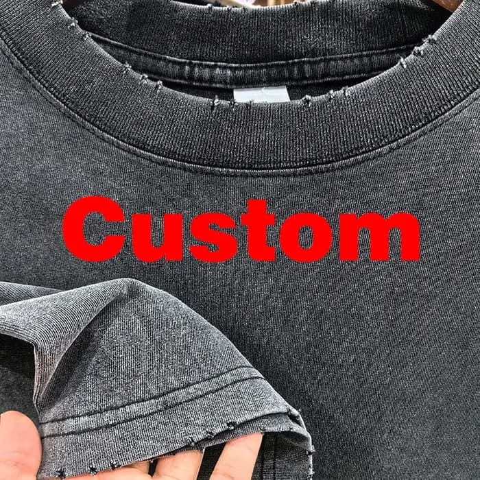 T-shirt surdimensionné avec LOGO personnalisé déchiré