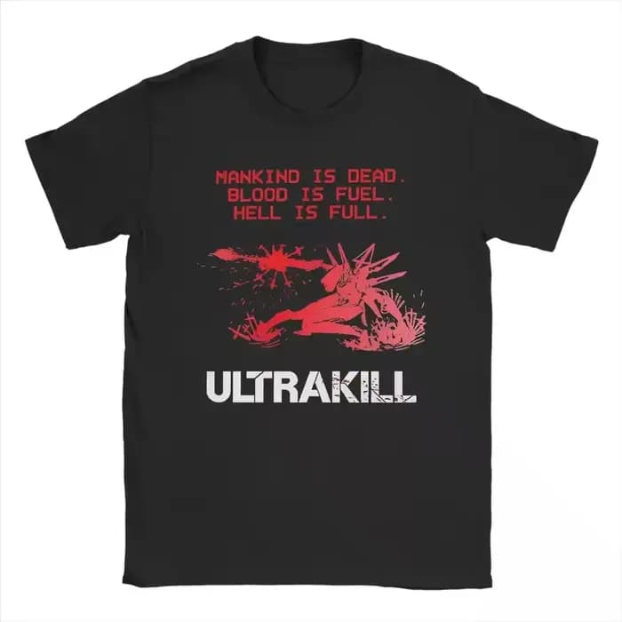 Hell T-Shirts pour hommes Ultrakill humoristique haute qualité coton T-Shirts col rond manches court