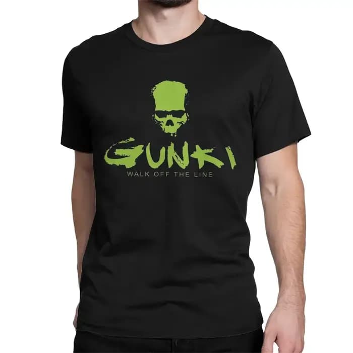 Gunki-T-shirt à manches courtes et col rond en pur coton pour homme et femme
