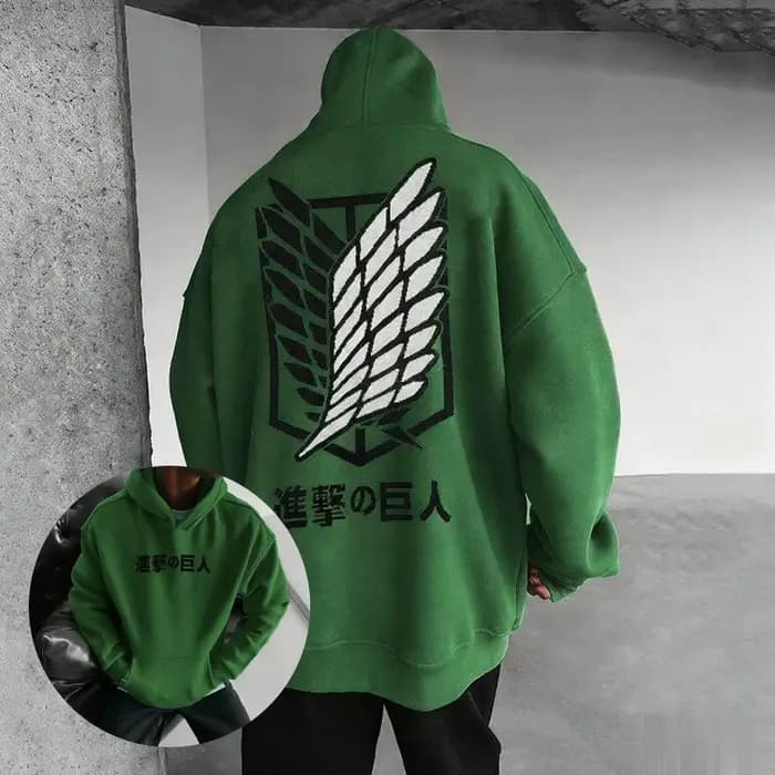  Attaque sur Titan Anime sweat à capuche hommes femmes surdimensionné ailes Logo Streetwear décontracté Cosplay mode