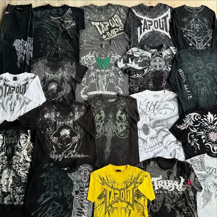 Nouvelle série Tapout T-Shirts unisexe rétro américain gothique été décontracté hauts hip-hop Punk impression vêtements de rue