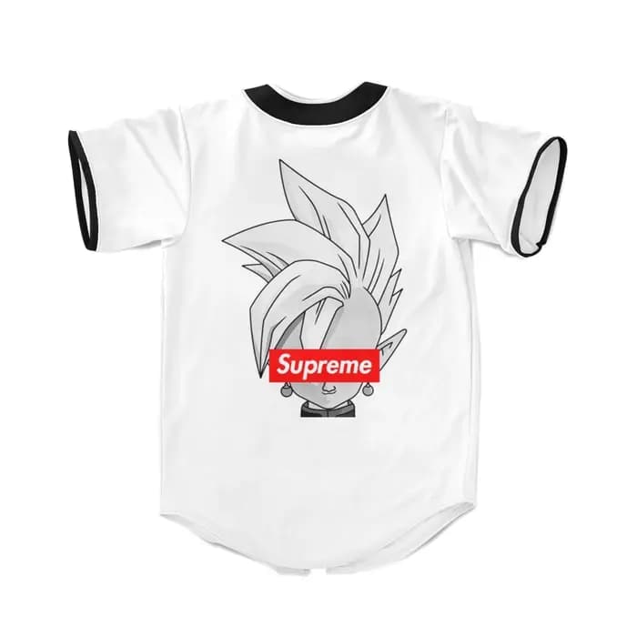 Maillot de baseball blanc style suprême imprimé 3D unisexe décontracté streetwear à manches courtes boutonné pour les