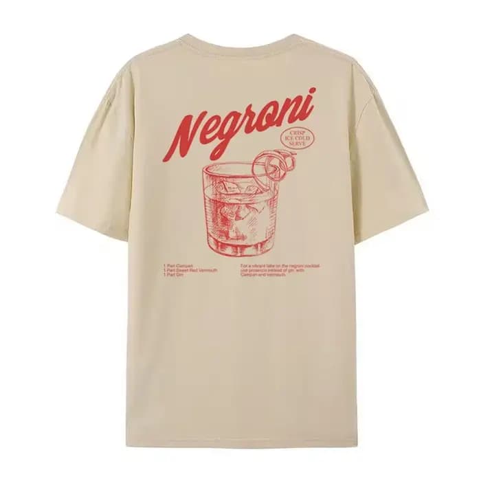 Negroni femmes dos imprimé Style rétro T-Shirts Cocktail boire t-shirt Harajuku Streetwear graphique