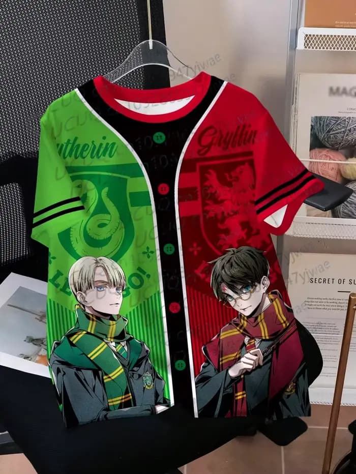 T-shirt décontracté à manches courtes pour homme et femme, imprimé dessin animé Harry Potter, séchag