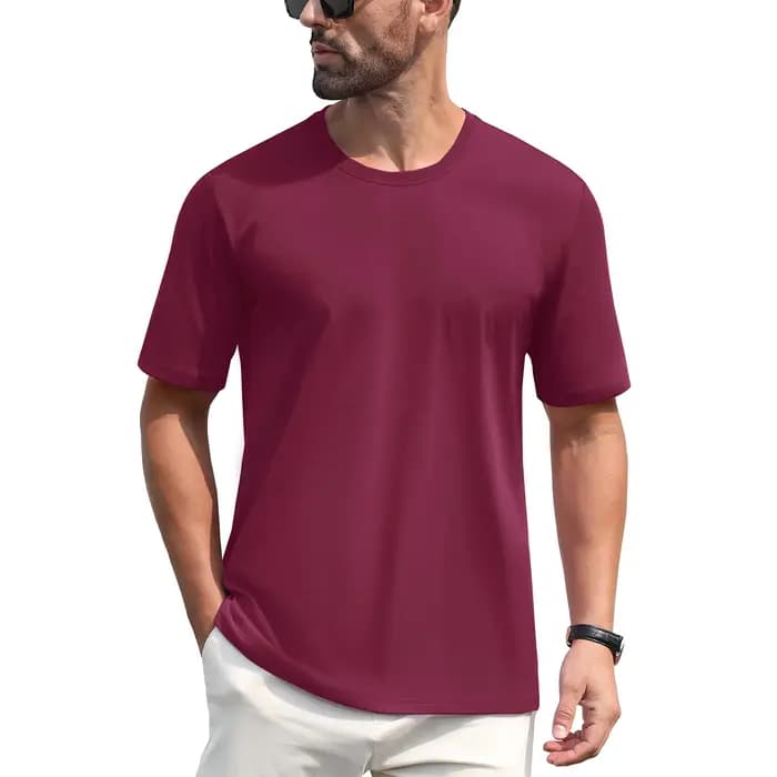 T-shirt à Manches Courtes et Col Ras du Cou en Coton pour Homme