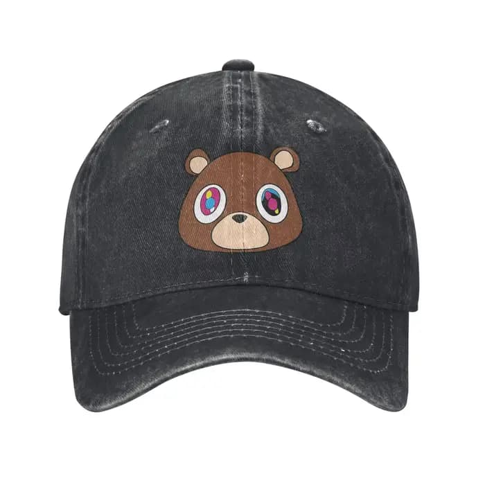 Kanye West Casquette de baseball vintage en denim vieilli Cutie Bear
