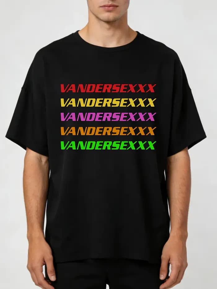 T-shirt graphique saisissant pour homme Vandersex - Chemise confortable pour tous les jours avec design à blocs de