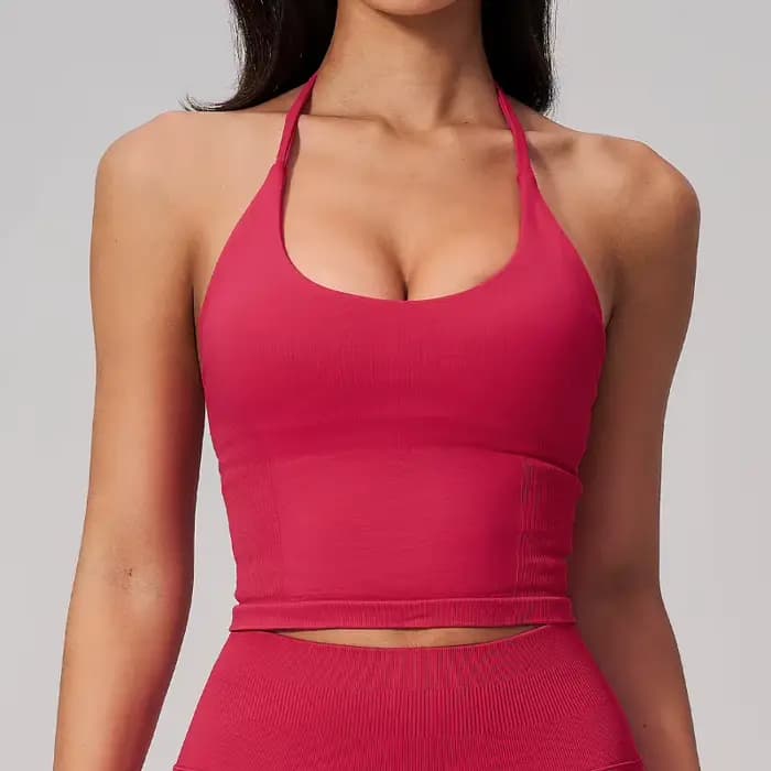 Vêtements de sport pour femme : Débardeur de sport dos nu à col licou