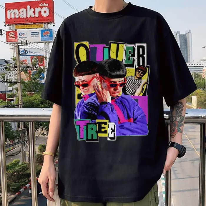 T-shirt unisexe Oliver Tree rétro vintage imprimé