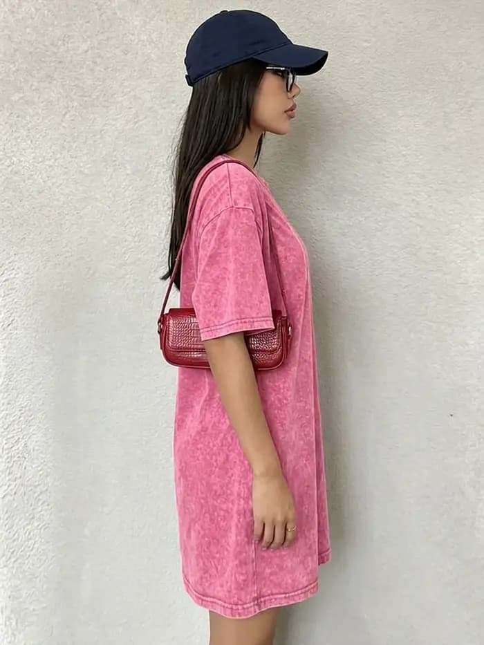 Robe T-shirt vintage délavée et vieillie pour femme