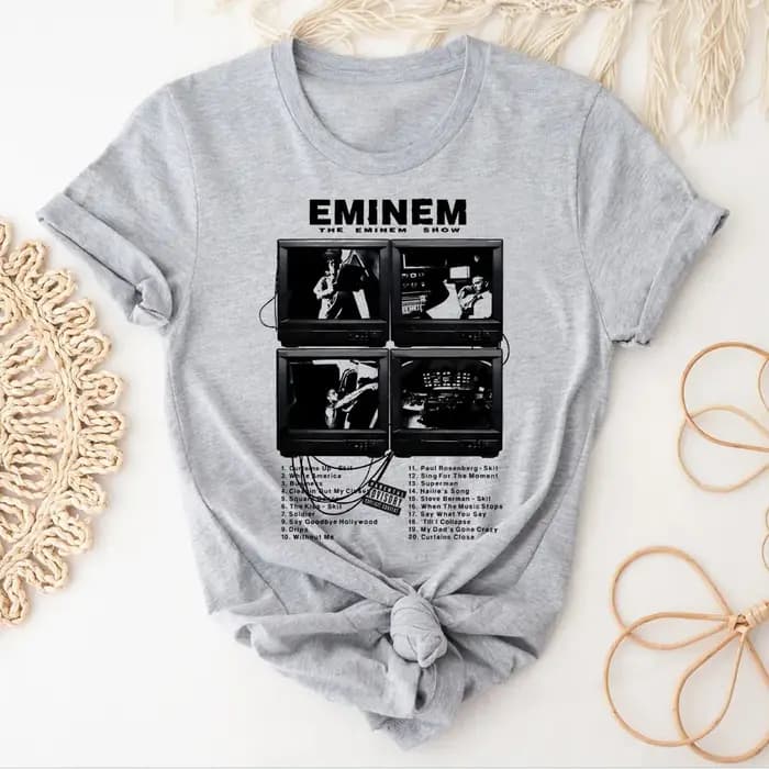 Eminem t shirt femme, anime université hip hop vintage des années 2000 kawaii vêtements classiques pour femmes